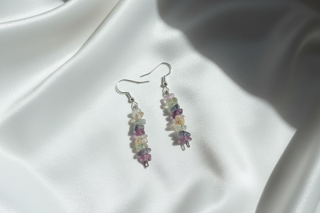 Rainbow Fluorite Earrings #1