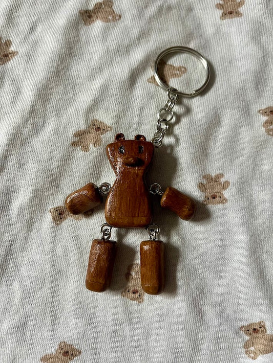 Teddy Bear Keyring - Pine & Rimu