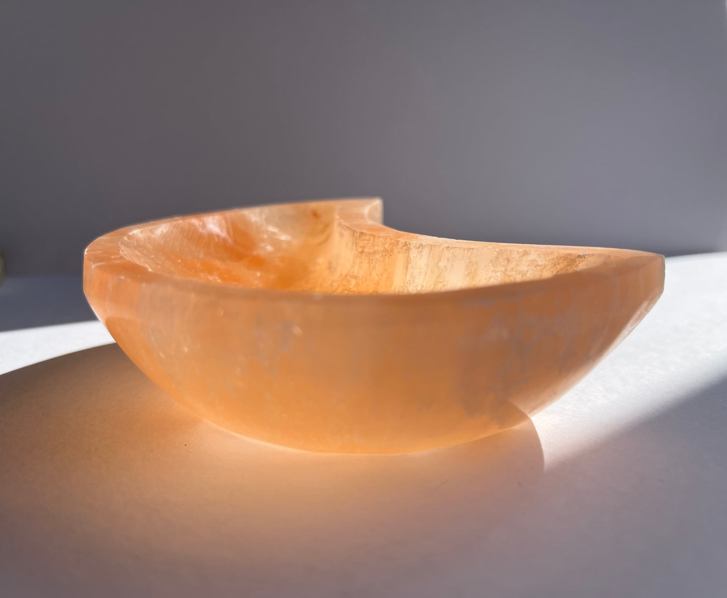 Orange Selenite Moon Bowl