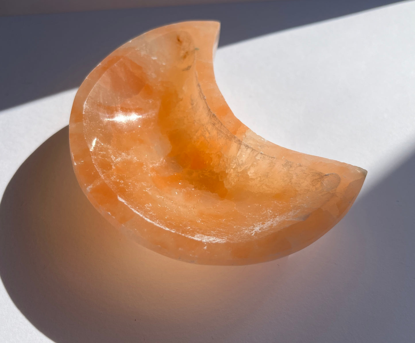 Orange Selenite Moon Bowl