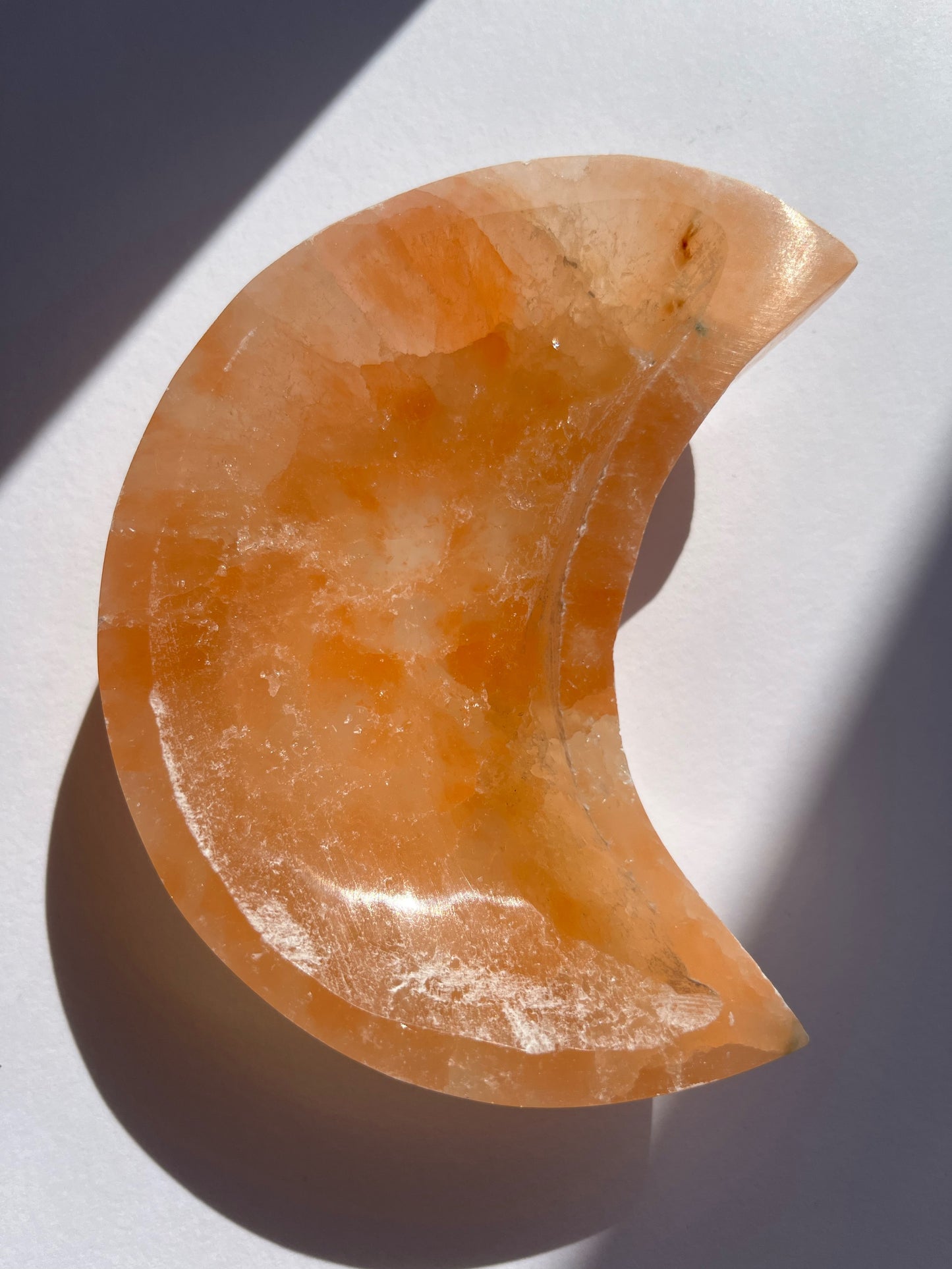 Orange Selenite Moon Bowl