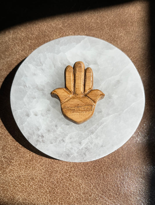 Hamsa Carving - Oak