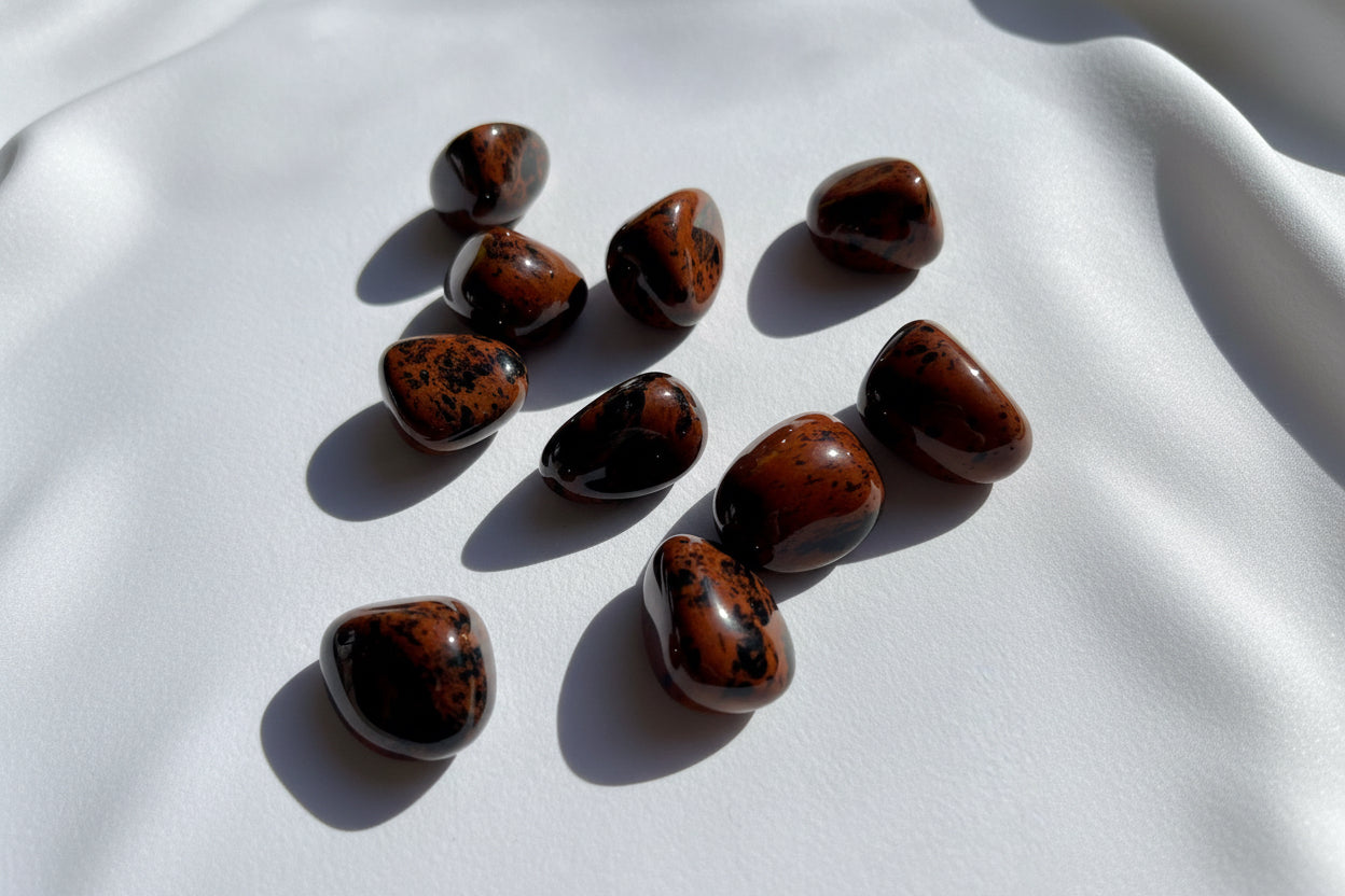 Mahogany Obsidian Crystal Tumbled Stone for grounding and protection