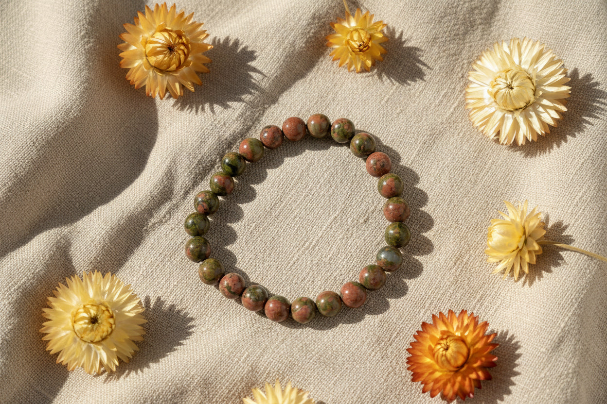 Unakite Crystal Bracelet - Crystal Bracelets NZ